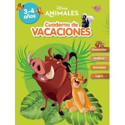 3-4 AÑOS - CUADERNO DE VACACIONES ANIMALES DISNEY