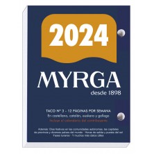 TACO CALENDARIO SOBREMESA Nº 3 2024 MYRGA