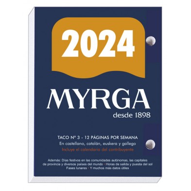 TACO CALENDARIO SOBREMESA Nº 3 2024 MYRGA
