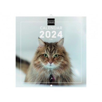 CALENDARIO (2024) FINOCAM INTERNACIONAL PARED IMAGENES MENSUAL PARA ESCRIBIR 180x180 CATS