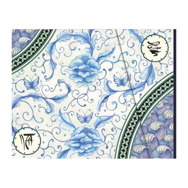 CUADERNO MADAME BUTTERFLY 4 FLORES AZULES