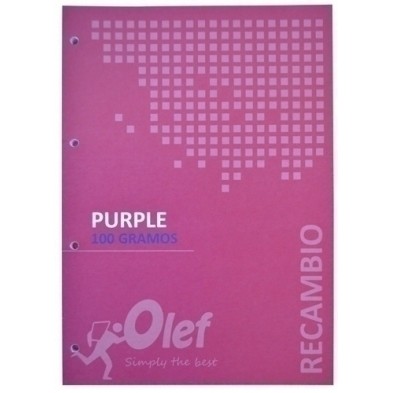 RECAMBIO OLEF A4 80h 100gr 4 TALADROS CUADRIC.5x5 VIOLETA
