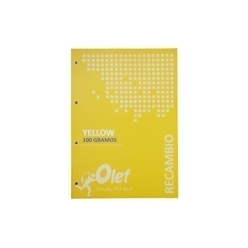 RECAMBIO OLEF A4 80h 100gr 4 TALADROS CUADRIC.5x5 AMARILLO