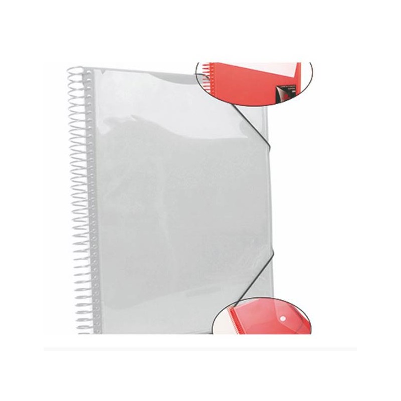 CARPETA 20 FUNDAS ESPIRAL A4 PP TRANSPARENTE