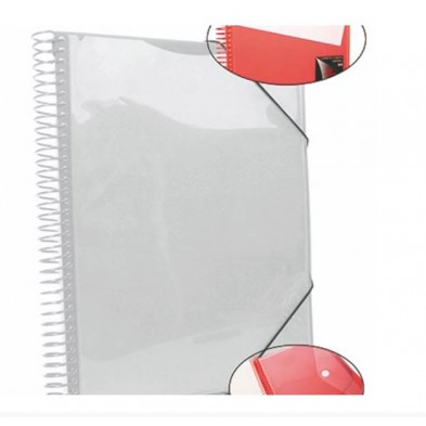 CARPETA 20 FUNDAS ESPIRAL A4 PP TRANSPARENTE
