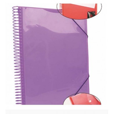 CARPETA 20 FUNDAS ESPIRAL A4 PP LILA