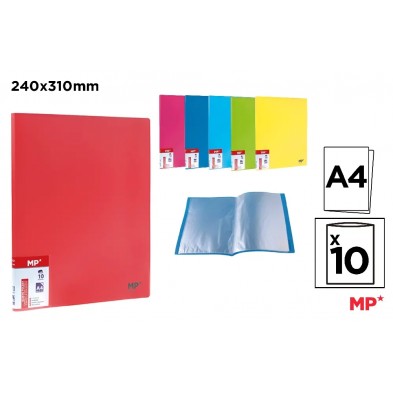 CARPETA 10 FUNDAS A4 COLORES FLUOR