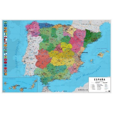 POSTER MAPA ESPAÑA FISICO POLITICO