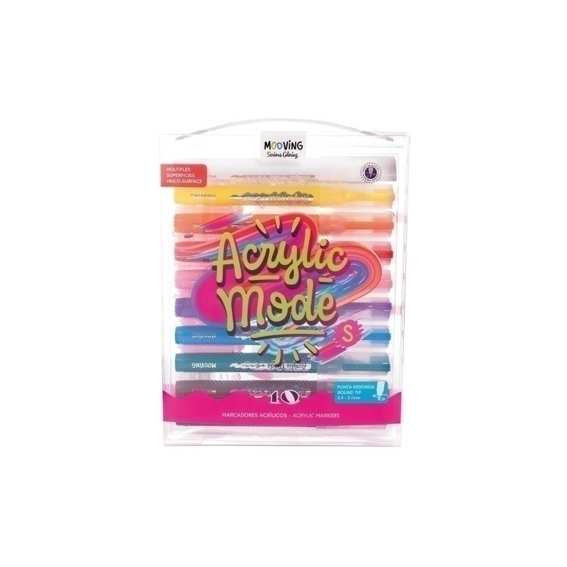 ROTULADOR ACRILICO MOOVING 3.4-3.7mm PACK de 10