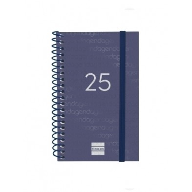 AGENDA ANUAL (2025) FINOCAM ESPIRAL YEAR ESPIRAL tapa PP con GOMA E3 79x127 S/V APAIS. AZUL