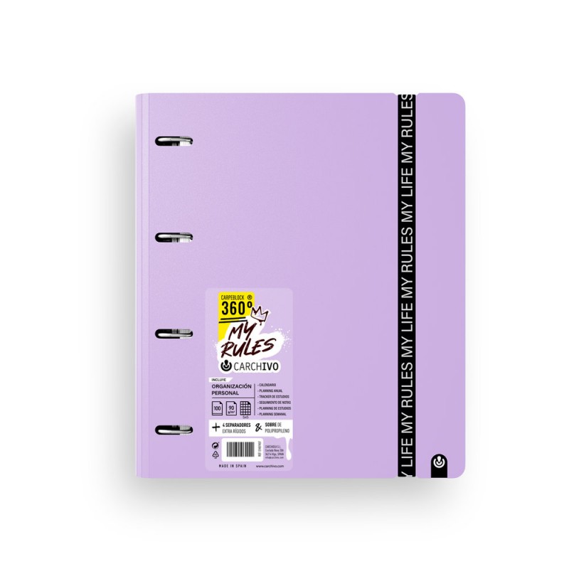 CARPEBLOC 360º FOAM MY RULES MALVA CUADRO 5MM 90G 100H