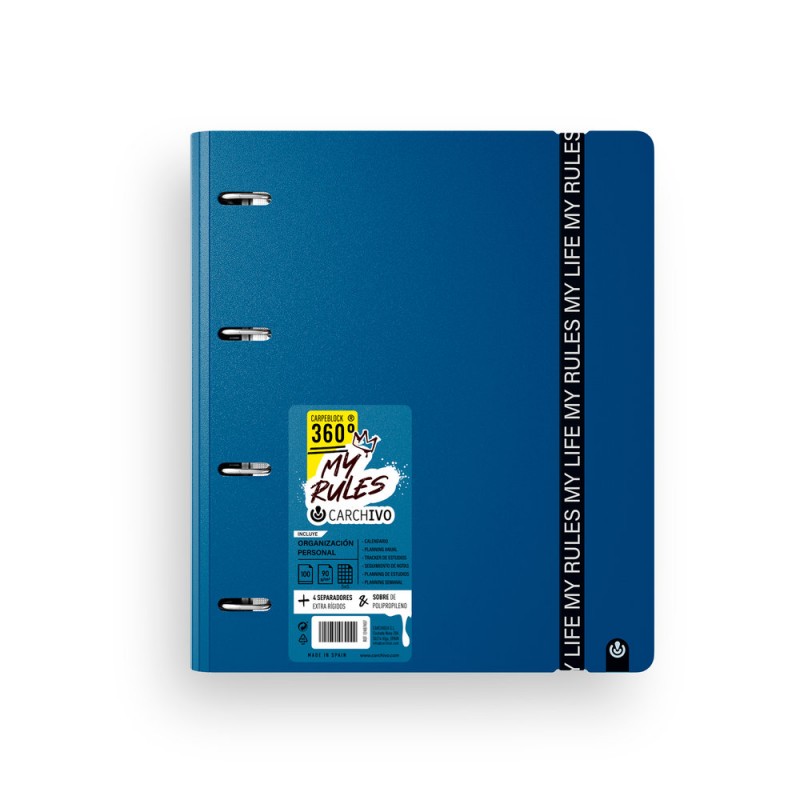 CARPEBLOC 360º FOAM MY RULES DEEP BLUE CUADRO 5MM 90G 100H