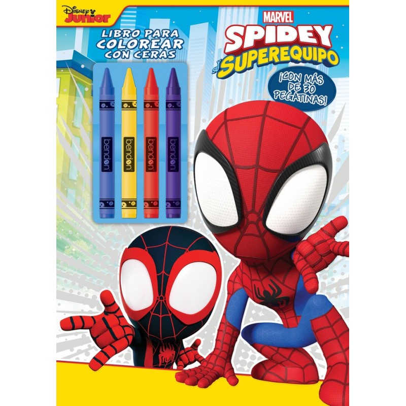 SPIDEY Y SU SUPEREQUIPO LIBRO PARA COLOREAR CON CERAS