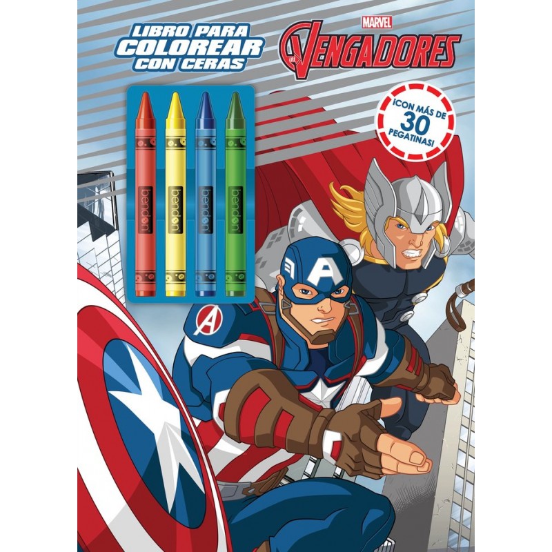 LOS VENGADORES LIBRO PARA COLOREAR CON CERAS