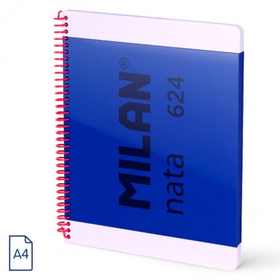 CUADERNO A4 ESPIRAL TAPA DURA HORIZONTAL 80H NATA AZUL