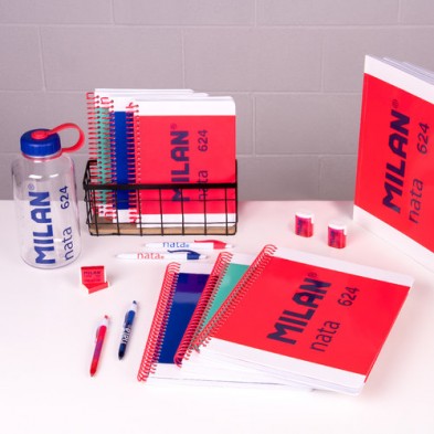 CUADERNO A4 ESPIRAL TAPA DURA CUADROS 5X5 80H NATA AZUL