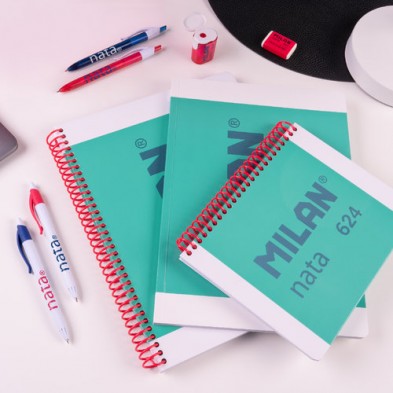 CUADERNO A4 ESPIRAL TAPA DURA CUADROS 5X5 80H NATA VERDE