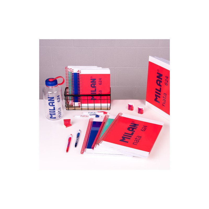 CUADERNO A4 ESPIRAL TAPA DURA CUADRICULADO 80H NATA ROSA