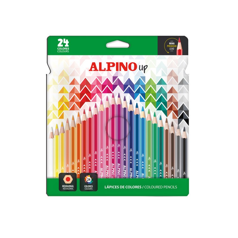 LAPICES ALPINO UP 24 COLORES SURTIDOS MINA PREMIUM