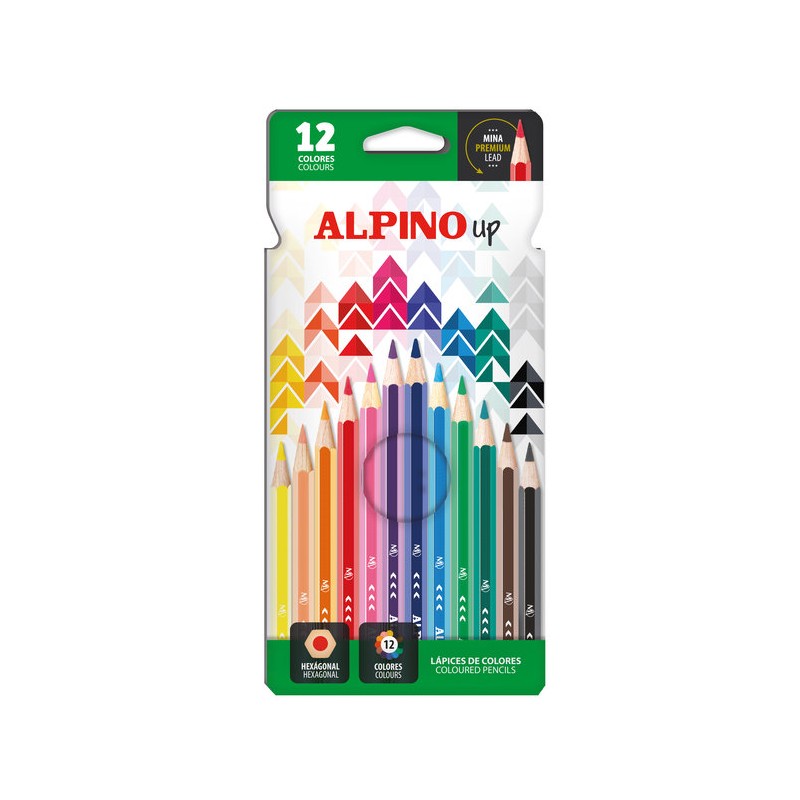 LAPICES ALPINO UP 12 COLORES SURTIDOS MINA PREMIUM