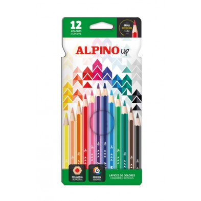 LAPICES ALPINO UP 12 COLORES SURTIDOS MINA PREMIUM