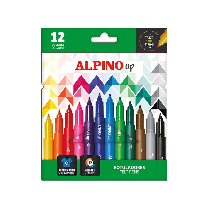 ROTULADORES ALPINO UP PUNTA 1MM 12 COLORES SURTIDOS