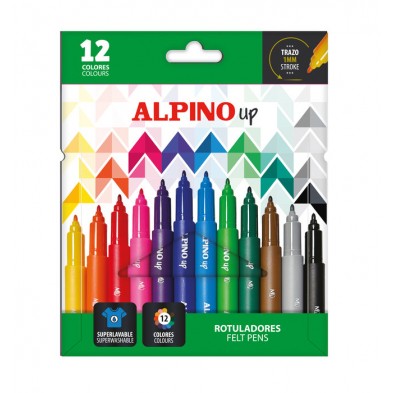 ROTULADORES ALPINO UP PUNTA 1MM 12 COLORES SURTIDOS