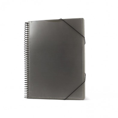 CARPETA ESPIRAL 30 FUNDAS A4 CON BOLSILLO NEGRA