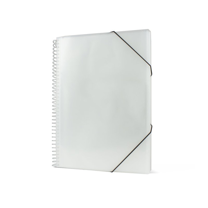 CARPETA ESPIRAL 30 FUNDAS A4 TRANSPARENTE CON BOLSILLO