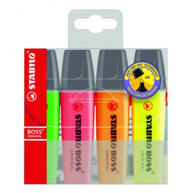 MARCADOR STABILO BOSS ORIGINAL ESTUCHE 4 UNID