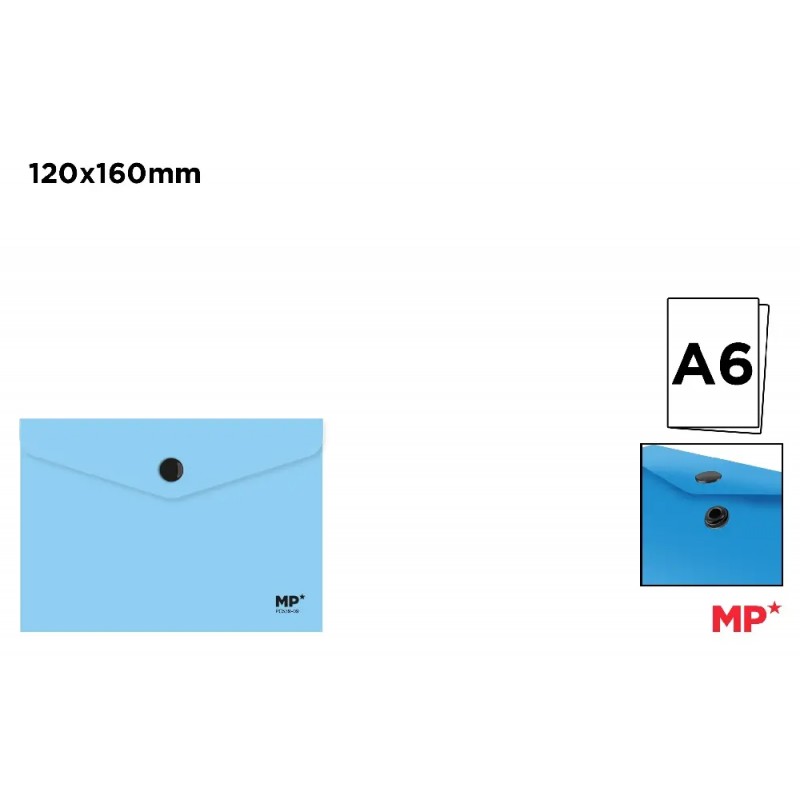 CARPETA SOBRE CIERRE BOTÓN A6 CIELO