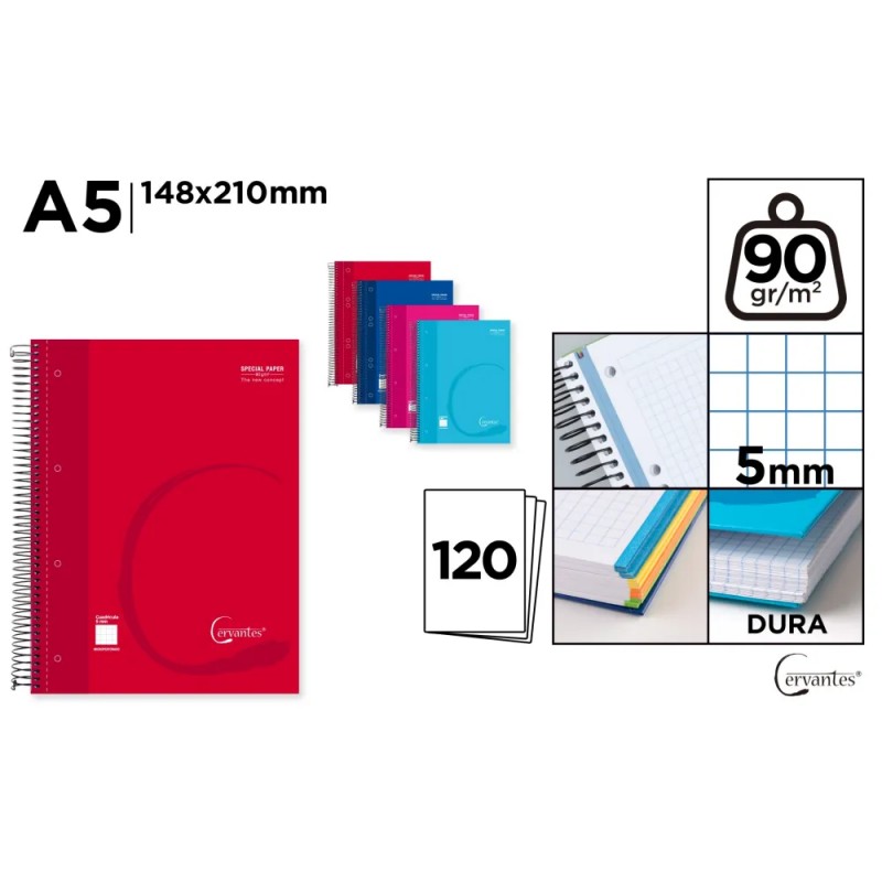 CUADERNO EXTRADURA A5 120H CUADRICULA 5x5