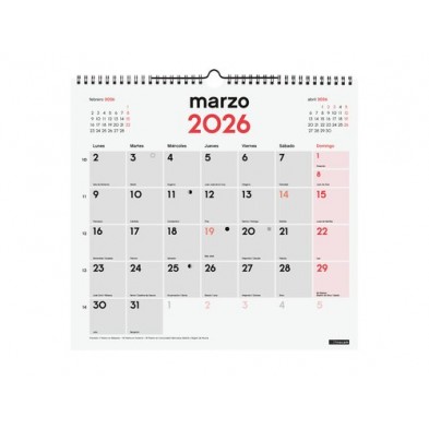 CALENDARIO (2026) FINOCAM PARED MENSUAL PARA ESCRIBIR L 340x320