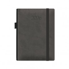 AGENDA ANUAL (2026) DOHE MELBOURNE COSIDA tapa EXTRA POLIPIEL con GOMA 150x210 D/P GRIS
