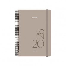 AGENDA ANUAL (2026) DOHE MONTANA ESPIRAL tapa EXTRA con GOMA 140x200 D/P BEIGE
