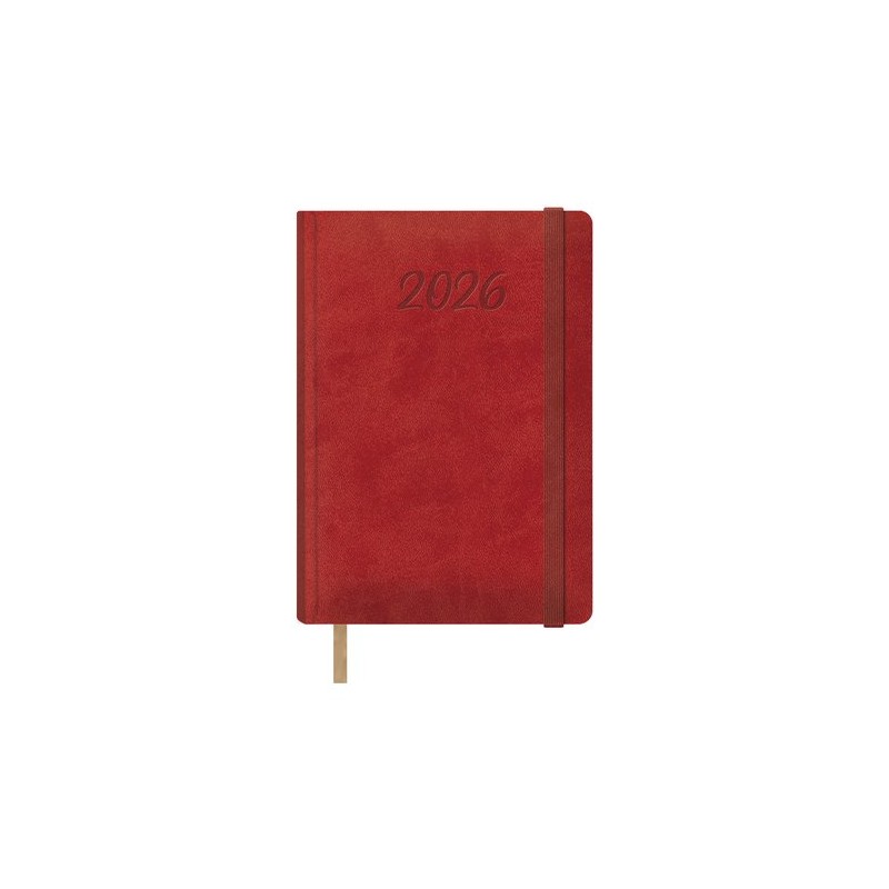 AGENDA ANUAL (2026) DOHE SAMBA COSIDA tapa EXTRA POLIPIEL con GOMA 150x210 D/P ROJO