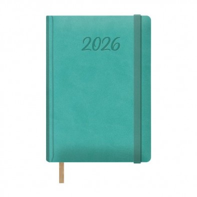AGENDA ANUAL (2026) DOHE SAMBA COSIDA tapa EXTRA POLIPIEL con GOMA 150x210 D/P VERDE MENTA
