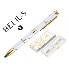 BOLIGRAFO BELIUS CARTE BLANCHE BLANCO Y DORADO TINTA AZUL