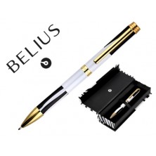 BOLIGRAFO BELIUS DUALITA BLANCO Y NEGRO TINTA AZUL