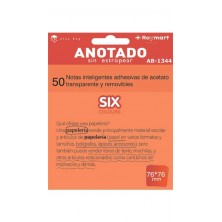 TACO NOTAS QUITA Y PON 76X76 NARANJA TRANSLUCIDAS 50H PACK