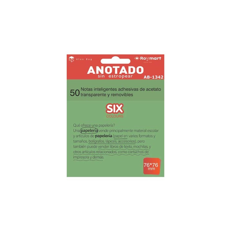 TACO NOTAS QUITA Y PON 76X76 VERDE TRANSLUCIDAS 50H PACK