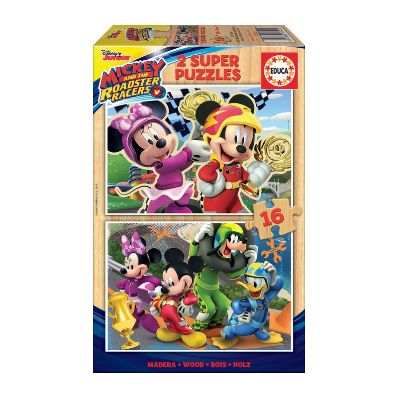 PUZZLE 2X16 PIEZAS MICKEY AND THE ROADSTER RACERS