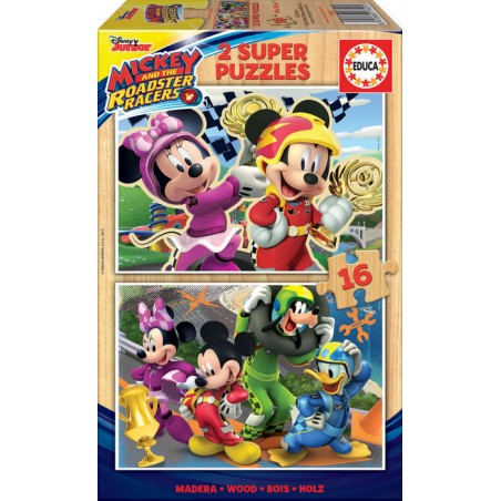PUZZLE 2X16 PIEZAS MICKEY AND THE ROADSTER RACERS
