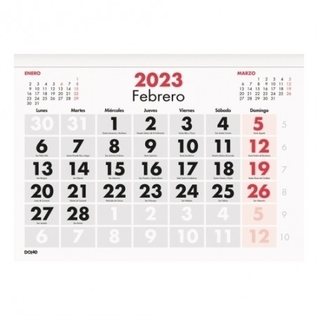 CALENDARIO (2023) FALDILLA DOHE MENSUAL 30x21 NUMEROS GRANDES