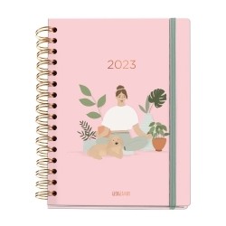 AGENDA ANUAL (2023) MIQUELRIUS TRENDS SLOW LIFE WIRE-O tapa EXTRA con GOMA PLUS 213x155 D/P MEDITATION