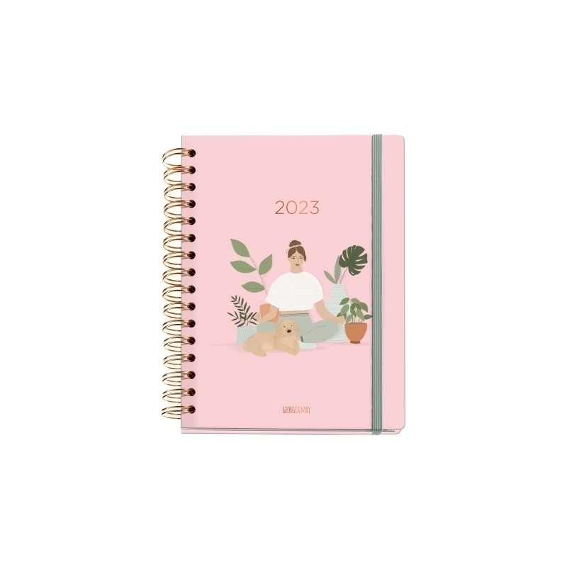 AGENDA ANUAL (2023) MIQUELRIUS TRENDS SLOW LIFE WIRE-O tapa EXTRA con GOMA PLUS 213x155 D/P MEDITATION