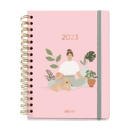 AGENDA ANUAL (2023) MIQUELRIUS TRENDS SLOW LIFE WIRE-O tapa EXTRA con GOMA PLUS 213x155 D/P MEDITATION
